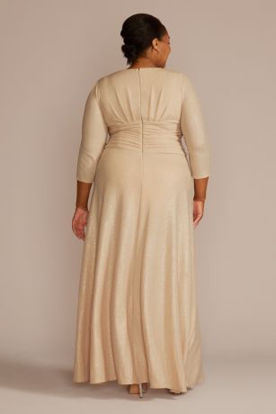 Lightweight A-Line Midi Dress Featuring Three-Quarter Sleeves